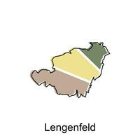 carte de lengenfeld coloré avec contour conception, monde carte pays vecteur illustration modèle