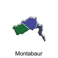 Montabaur ville carte. vecteur carte de allemand pays conception modèle avec contour graphique coloré style sur blanc Contexte