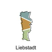 carte de liebstadt coloré avec contour conception, monde carte pays vecteur illustration modèle