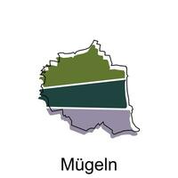 mugeln ville carte. vecteur carte de allemand pays conception modèle avec contour graphique coloré style sur blanc Contexte