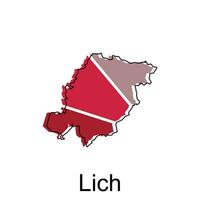 liche ville carte. vecteur carte de allemand pays conception modèle avec contour graphique coloré style sur blanc Contexte