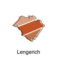 lengerich ville carte. vecteur carte de allemand pays conception modèle avec contour graphique coloré style sur blanc Contexte