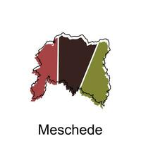 meschede ville de Allemagne carte vecteur illustration, vecteur modèle avec contour graphique esquisser style sur blanc Contexte