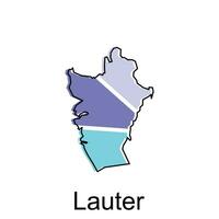 lauter ville de Allemagne carte vecteur illustration, vecteur modèle avec contour graphique esquisser style sur blanc Contexte