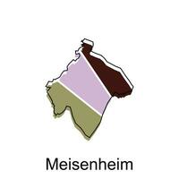 meisenheim ville de Allemagne carte vecteur illustration, vecteur modèle avec contour graphique esquisser style sur blanc Contexte