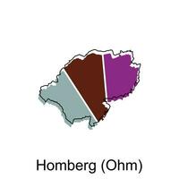 Homberg ohm monde carte vecteur conception modèle, graphique style isolé sur blanc arrière-plan, adapté pour votre entreprise