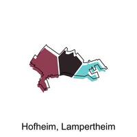 carte de hofheim lampertheim vecteur conception modèle, nationale les frontières et important villes illustration