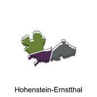 Hohenstein ernstthal monde carte vecteur conception modèle, graphique style isolé sur blanc arrière-plan, adapté pour votre entreprise