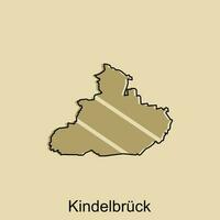 kindelbrück ville carte illustration. simplifié carte de Allemagne pays vecteur conception modèle