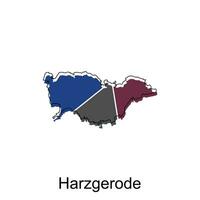 harzgerode ville carte illustration. simplifié carte de Allemagne pays vecteur conception modèle