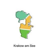 Cracovie un m voir ville carte illustration. simplifié carte de Allemagne pays vecteur conception modèle