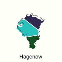 hagenow ville carte illustration conception, monde carte international vecteur modèle coloré avec contour graphique