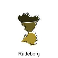 carte de Radeberg moderne avec contour style vecteur conception, monde carte international vecteur modèle