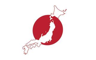 Japon nationale officiel carte drapeau symbole, bannière vecteur illustration.