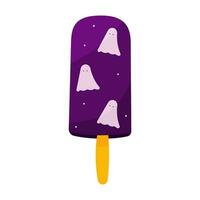 la glace crème gâteau fantôme Halloween élément violet vecteur