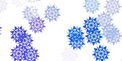 modèle vectoriel bleu clair avec des flocons de neige colorés.