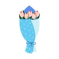 mignonne bouquet avec tulipes. vecteur