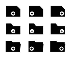 icône ensemble dossier, ajouter, plus, Nouveau document. vecteur conception pour application, la toile ou technologie.