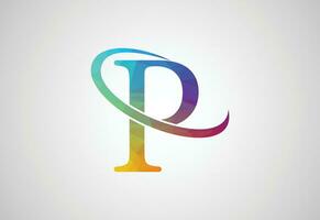 faible poly et lettre p logo conception modèle, vecteur illustration