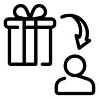 icône de ligne de cadeau vecteur