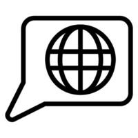 icône de ligne de réseau mondial vecteur