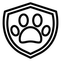 icône de ligne d'assurance pour animaux de compagnie vecteur