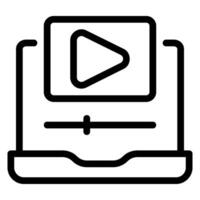 icône de ligne de tutoriel vidéo vecteur