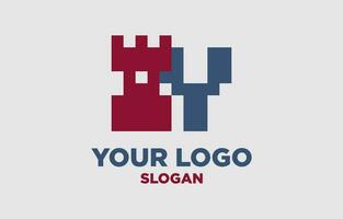lettre y Royaume numérique style vecteur logo conception