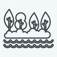 icône lac. en relation à Alaska symbole. ligne style. Facile conception modifiable. Facile illustration vecteur