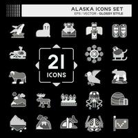 icône ensemble Alaska. en relation à éducation symbole. brillant style. Facile conception modifiable. Facile illustration vecteur