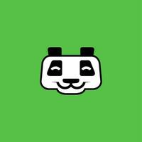 logo simple tête de panda mignon vecteur