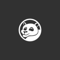 logo simple tête de panda mignon vecteur