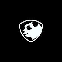 logo simple tête de panda mignon vecteur