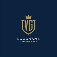 vg initiale bouclier couronne logo vecteur