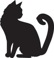 chat vecteur silhouette illustration noir Couleur