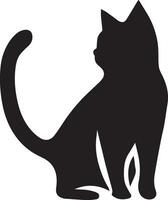 chat vecteur silhouette illustration noir Couleur