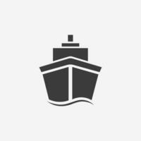 bateau, naviguer, yacht, bateau, voile icône vecteur symbole