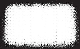 une noir et blanc carré Cadre avec des fissures sur il, grunge frontière, grunge Cadre sale, abstrait vecteur