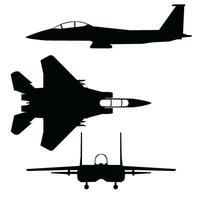 f15 Aigle jet combattant icône ensemble vecteur