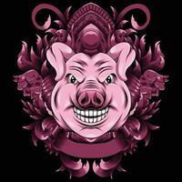 porc tête vecteur illustration