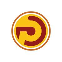 lettre p cercle logo vecteur conception