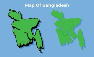 vecteur bangladesh 3d carte ensemble Facile plat illustration