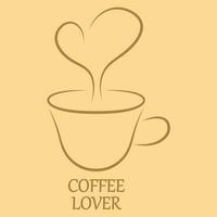 minimaliste tasse de café avec cœur vecteur