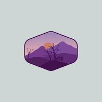 Montagne et forêt illustration avec minimaliste conception. vecteur