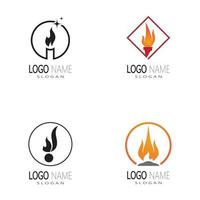 logo de feu dégradé simple moderne. logo de flamme propre simple. vecteur