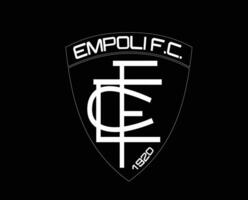 Empoli club logo blanc symbole série une Football calcio Italie abstrait conception vecteur illustration avec noir Contexte