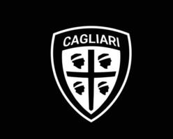 cagliari club logo symbole blanc série une Football calcio Italie abstrait conception vecteur illustration avec noir Contexte