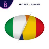 le rugby compétition Irlande v Roumanie . le rugby contre icône. vecteur