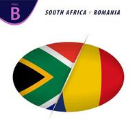 le rugby compétition Sud Afrique v Roumanie . le rugby contre icône. vecteur