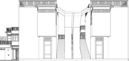 3d illustration de Résidentiel projet vecteur